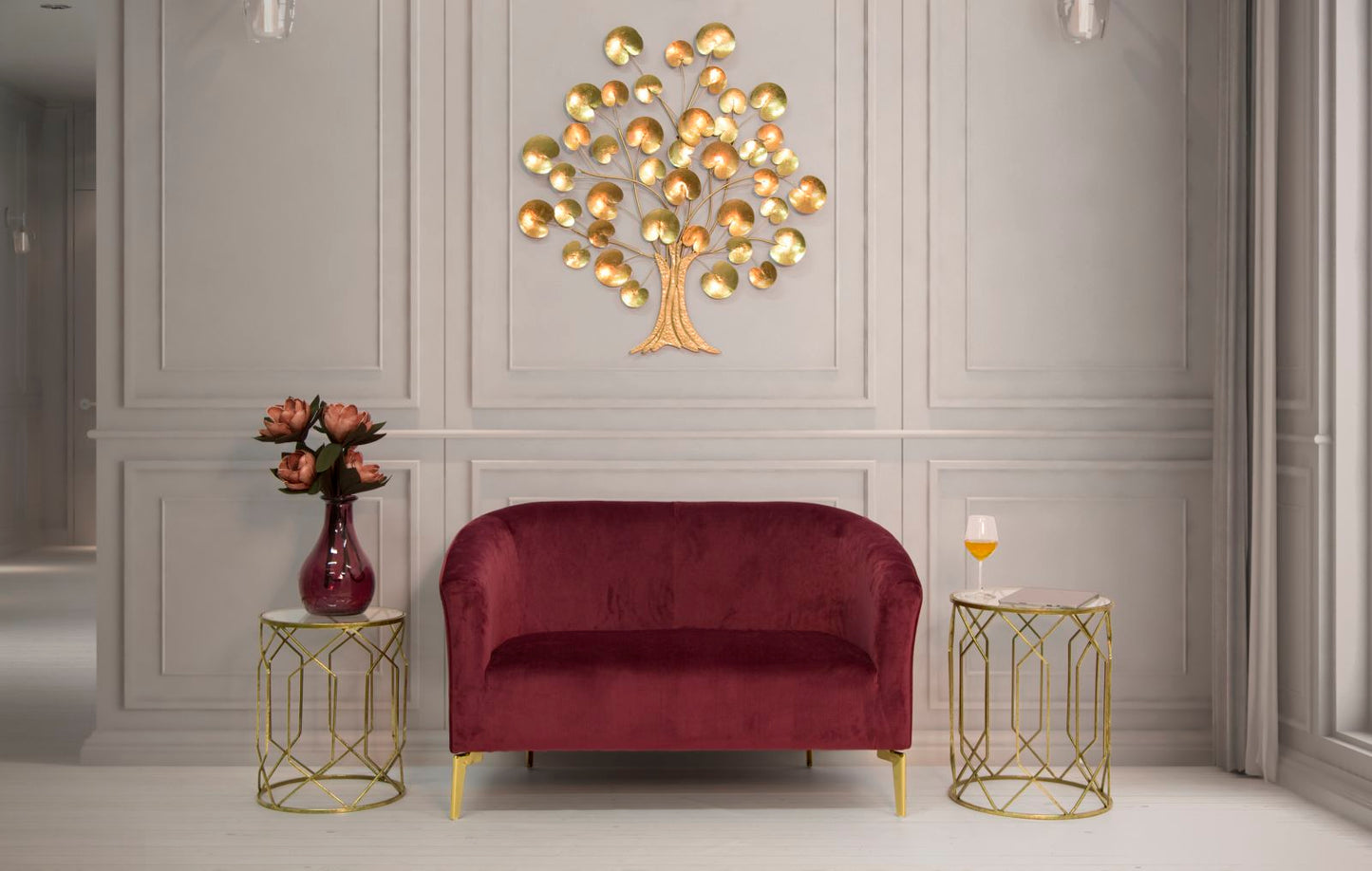 Paar eleganter Beistelltische Tunisi Ø 42x38 cm