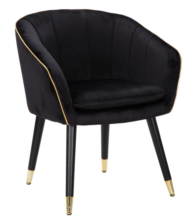 Sessel Eleganza Paris Schwarz und Gold 62x58x78 cm
