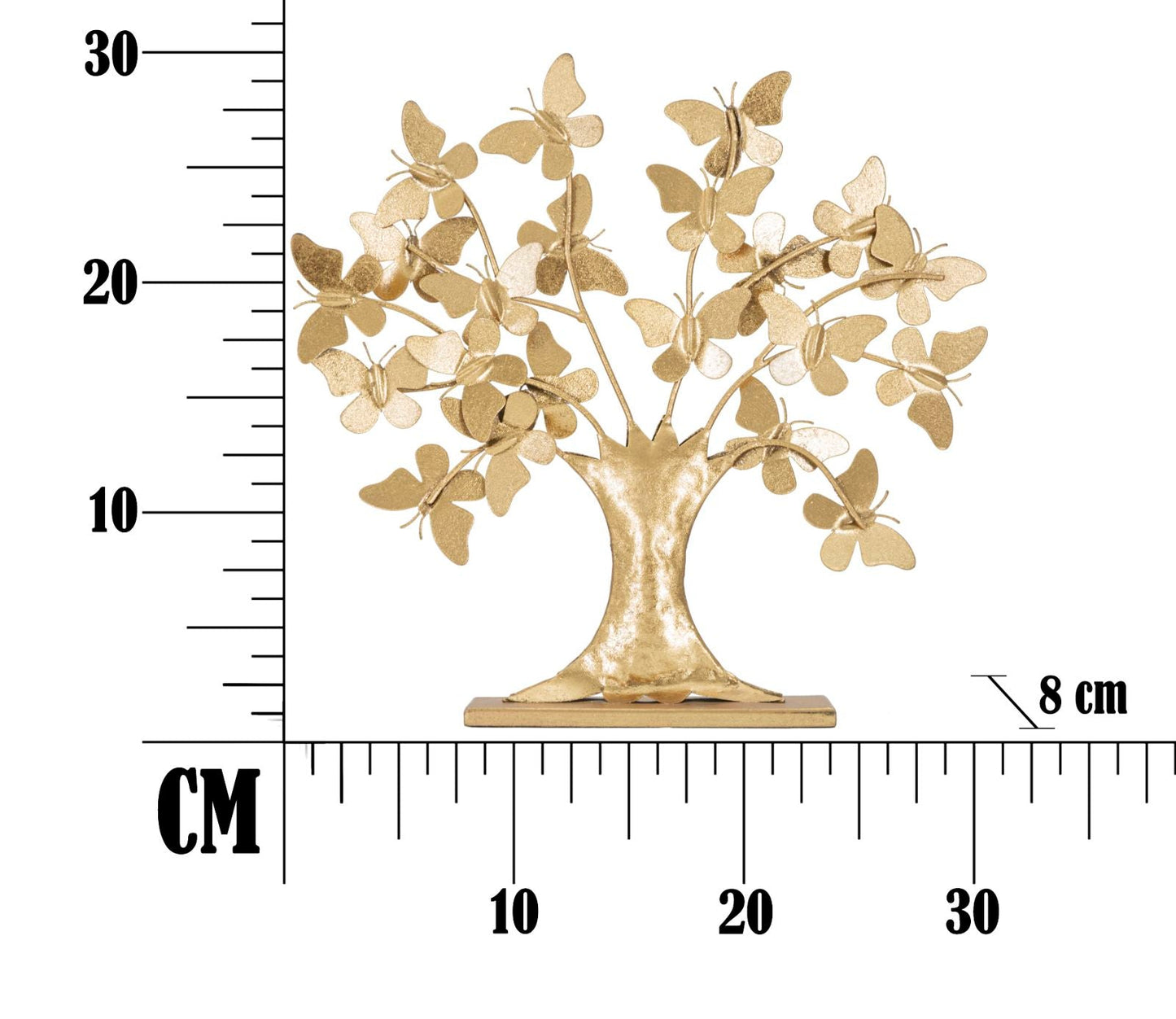 Baum des Lebens mit Glam Schmetterlingen - Metallornament 31x8x30 cm