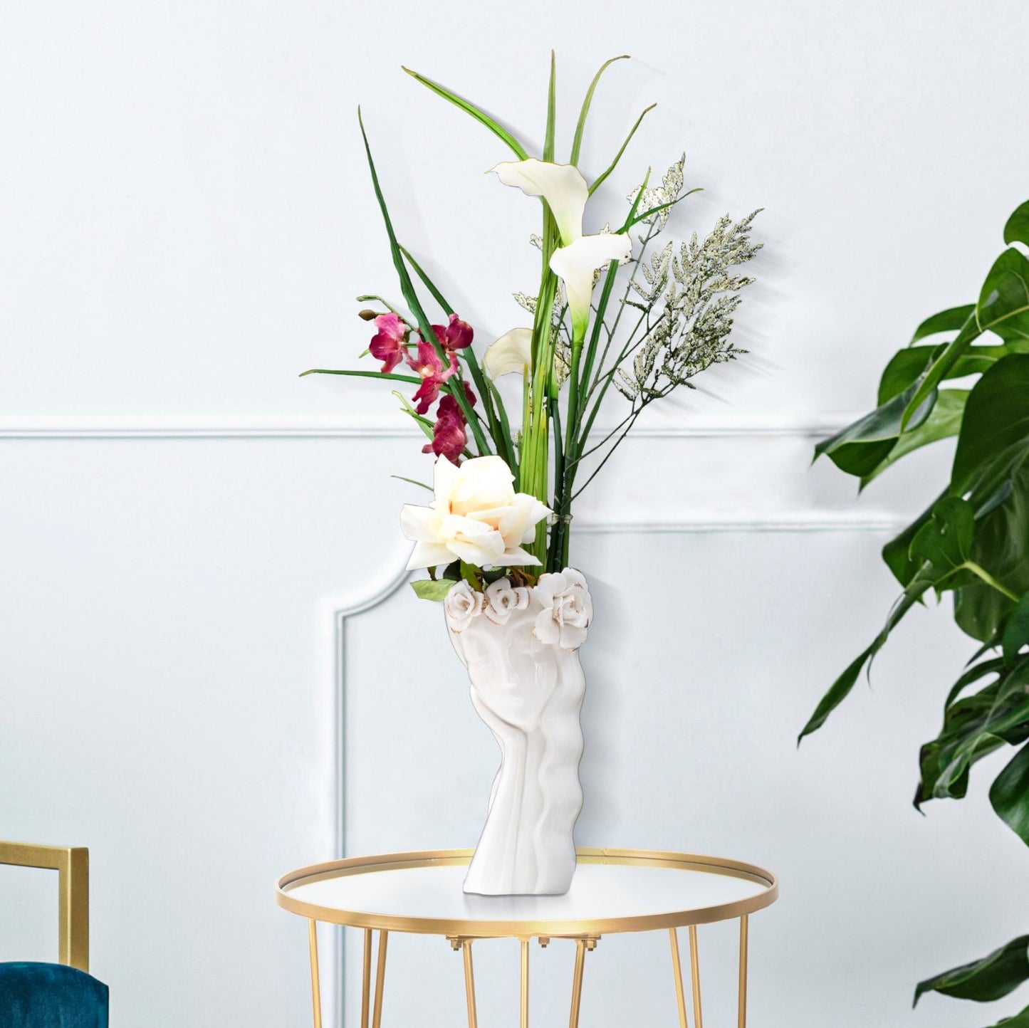 Elegante Blumenvase weibliche Form 14,8x13x29 cm