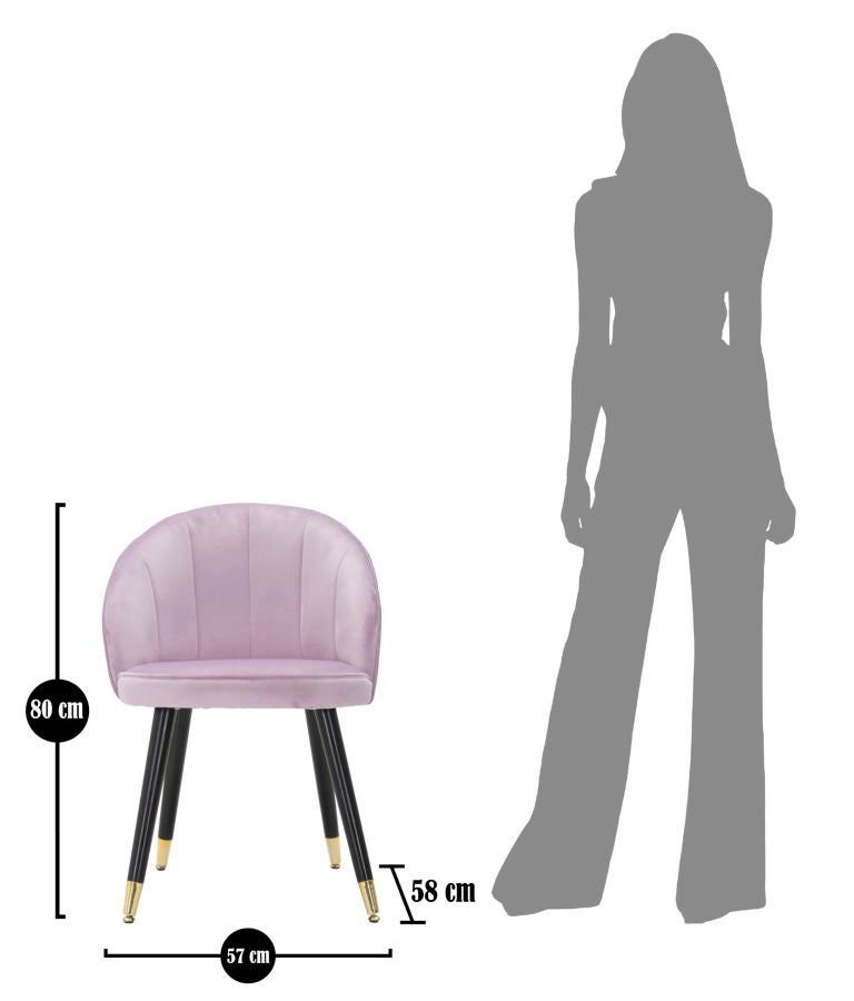 Eleganter Stuhl Loty Rosa 57x58x80 cm