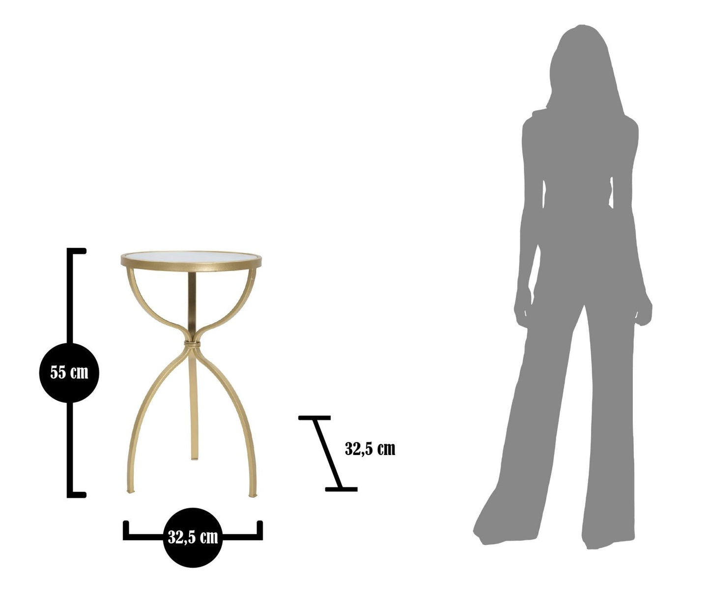 Beistelltisch Glam Tridh Ø 32,5 cm x H 55 cm