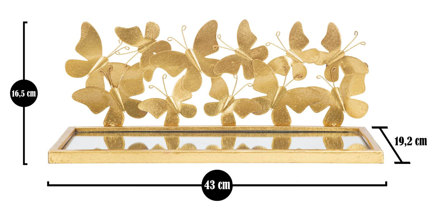 Elegante Wandregale mit Schmetterlingsdekorationen - Paar 43x19,2x16,5 cm
