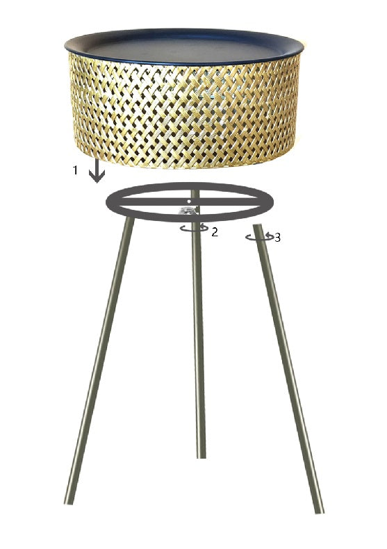 Eleganter runder Beistelltisch Glovy cm ø 40x65