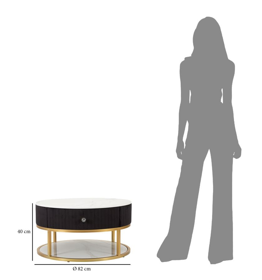 Montpellier Black Round Coffee Table Ø 75 cm - Elegance and Functionality