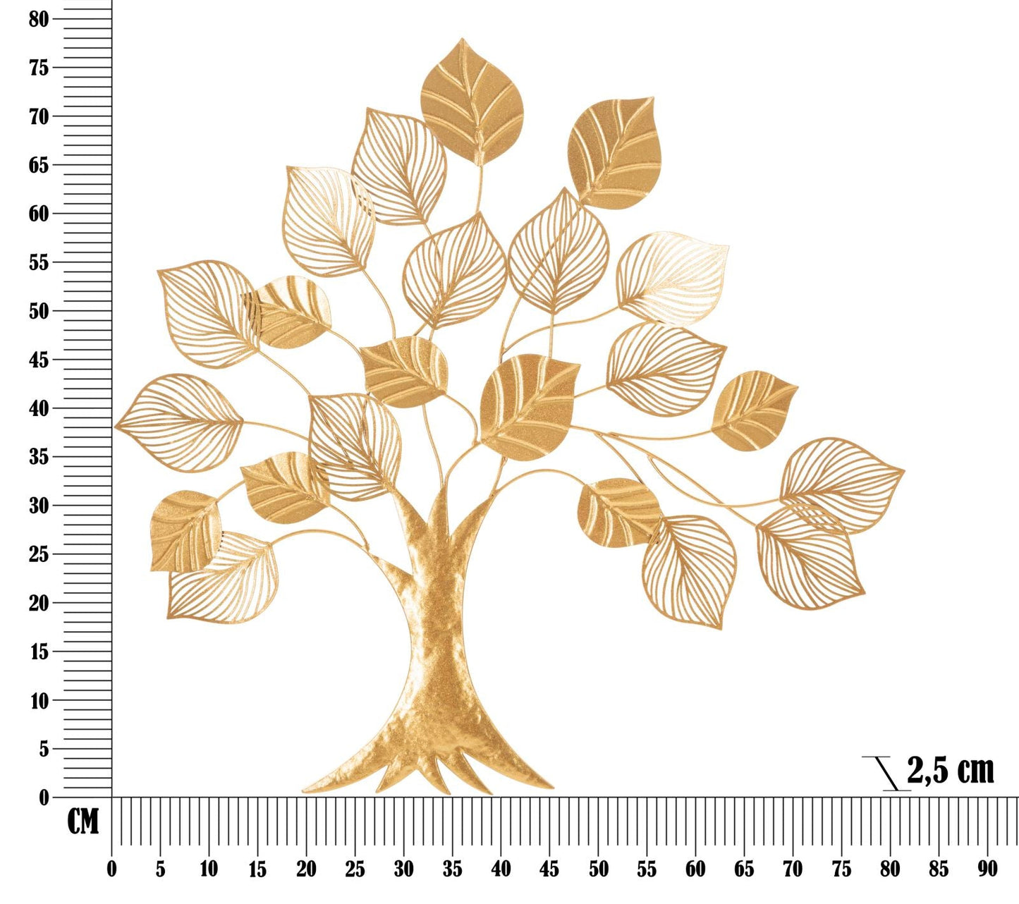 Dekoratives Eisenpaneel in Baumform Goldy - 81x2,5x78 cm