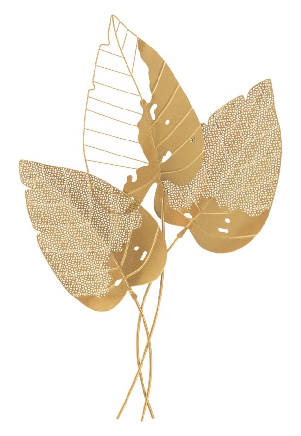 Dekoratives Eisenpaneel, goldene Herbstblätter, 53x4x84,5 cm