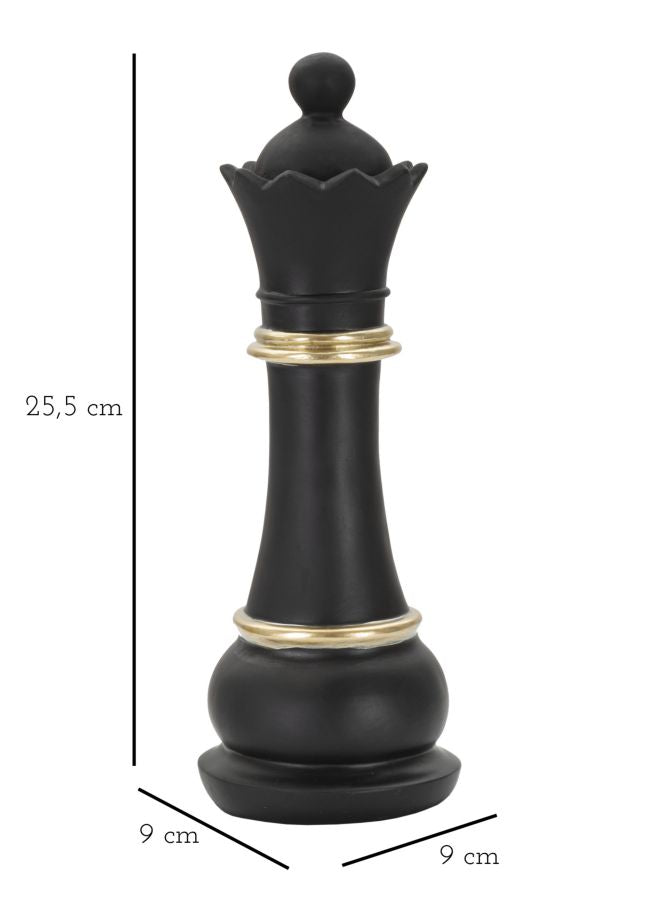"Black and Gold Queen" Sculpture - Elegance and Modern Design cm ø 9x25.5