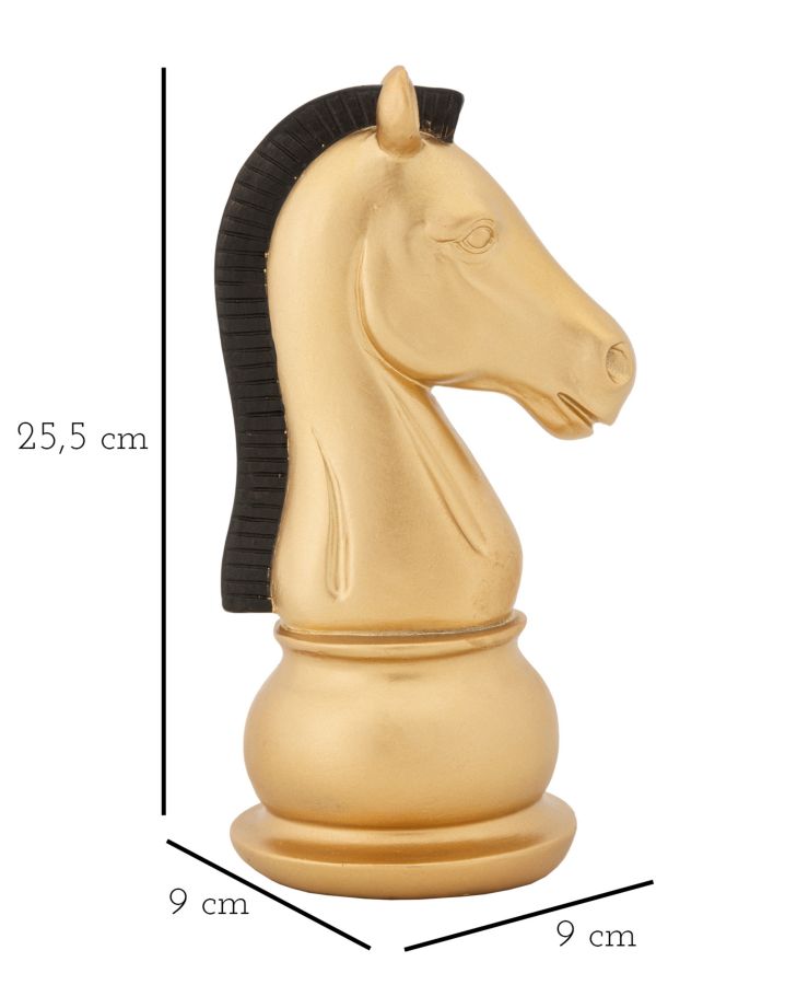 Skulptur Pferd in Gold und Schwarz – 10,5 x 8,5 x 19 cm