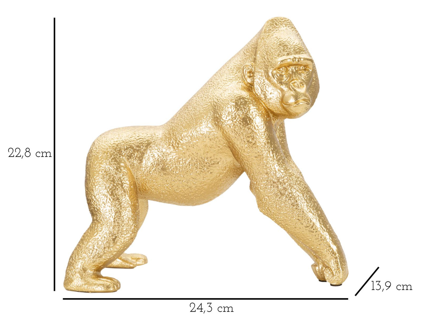 Dekorative Gorilla-Statue, elegant, 24,3x13,9x22,8 cm