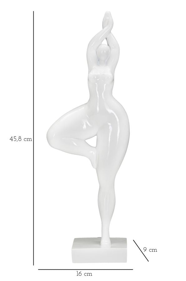 Elegante Frauenstatue in Yogaposition 16x9x45,8 cm