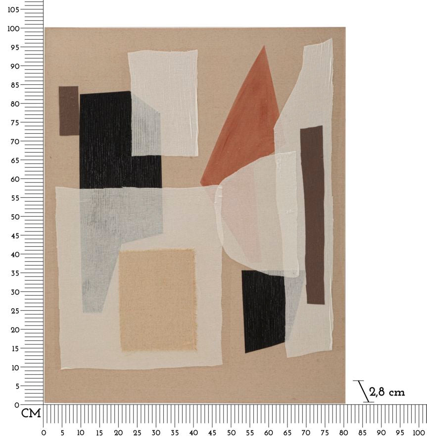 Abstract Painting on Canvas Redy - 80x2.8x100 cm