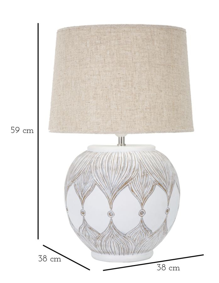 "Atene" Resin Table Lamp, Ø 38 cm, Height 59 cm