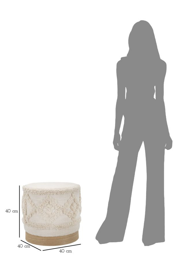 Eleganter Pouf aus Damast Ø 40x40