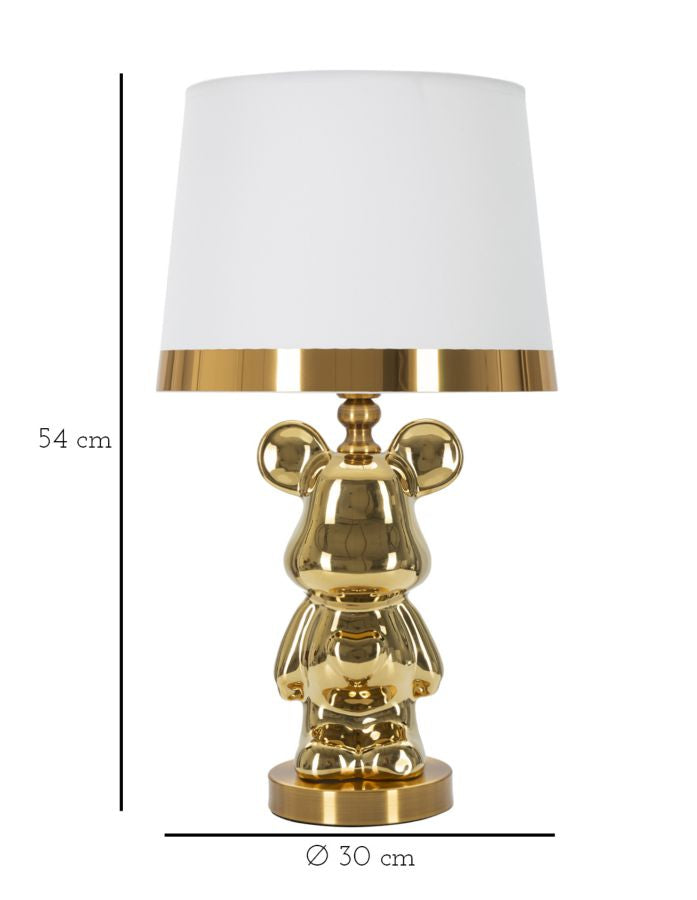 Tischleuchte goldener Teddybär Ø 30x54 cm
