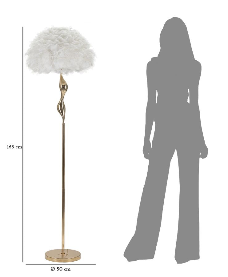 Elegante weiße Stehleuchte cm ø 50x165