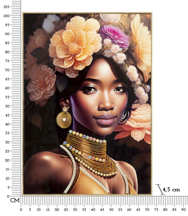 Dipinto su Tela con Cornice Elegante - cm 72x4,5x102