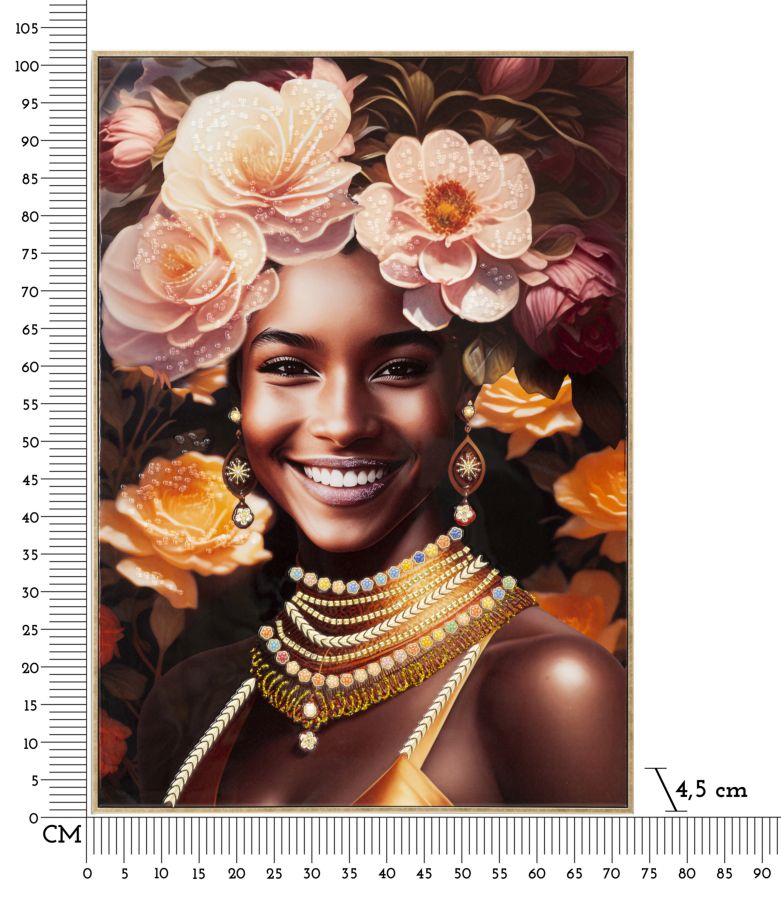 Elegantes Leinwandbild mit goldenem Rahmen – Maße 72x4,5x102 cm