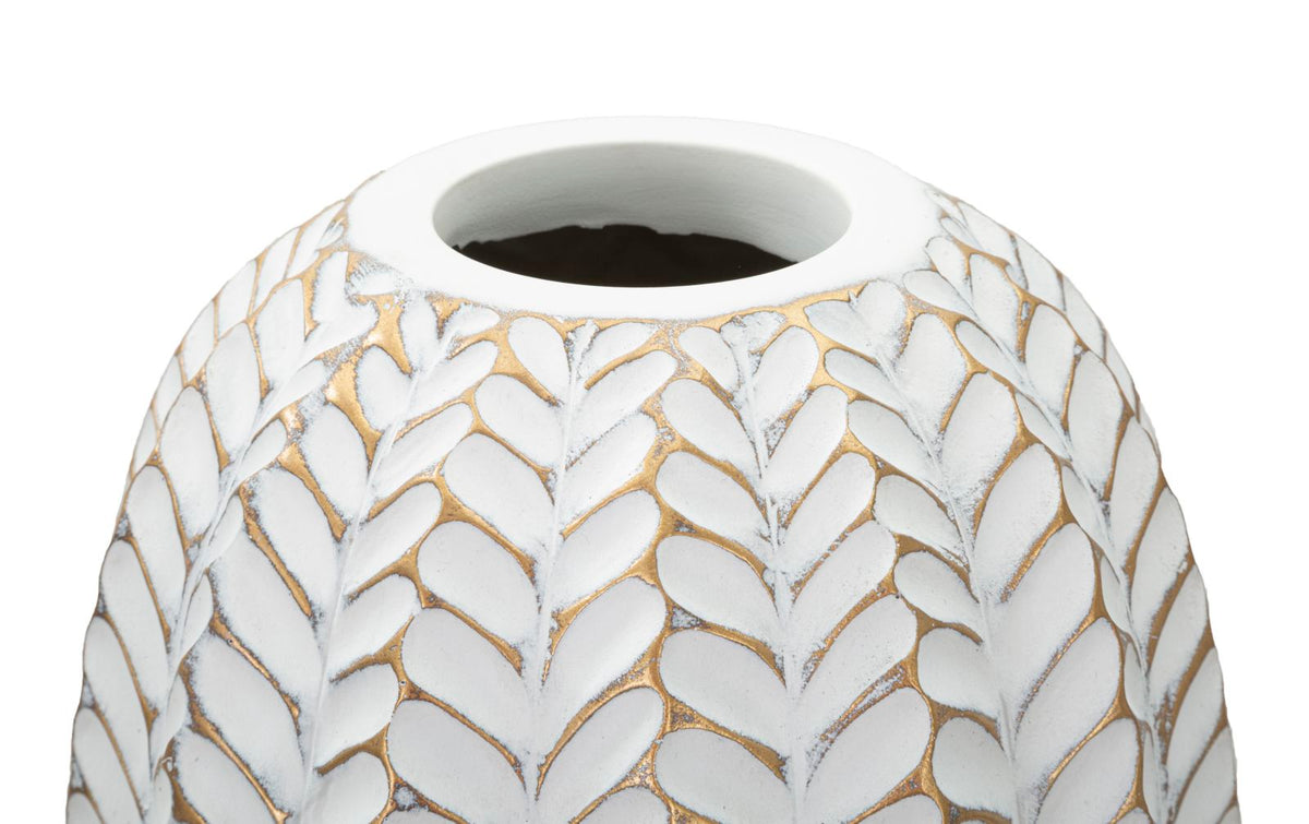 Elegant Resin Vase with Leaf Design 18.5x46 cm