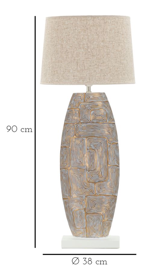 Tischleuchte Eclips Tower aus Kunstharz, elegantes Design 38x90 cm