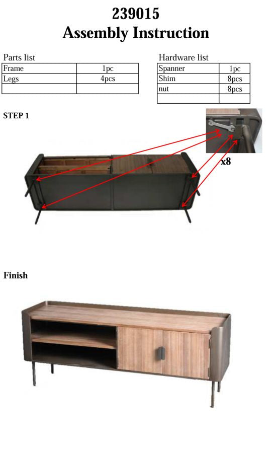 TV-Möbel Toronto 150x42x58 cm Elegant und Funktional