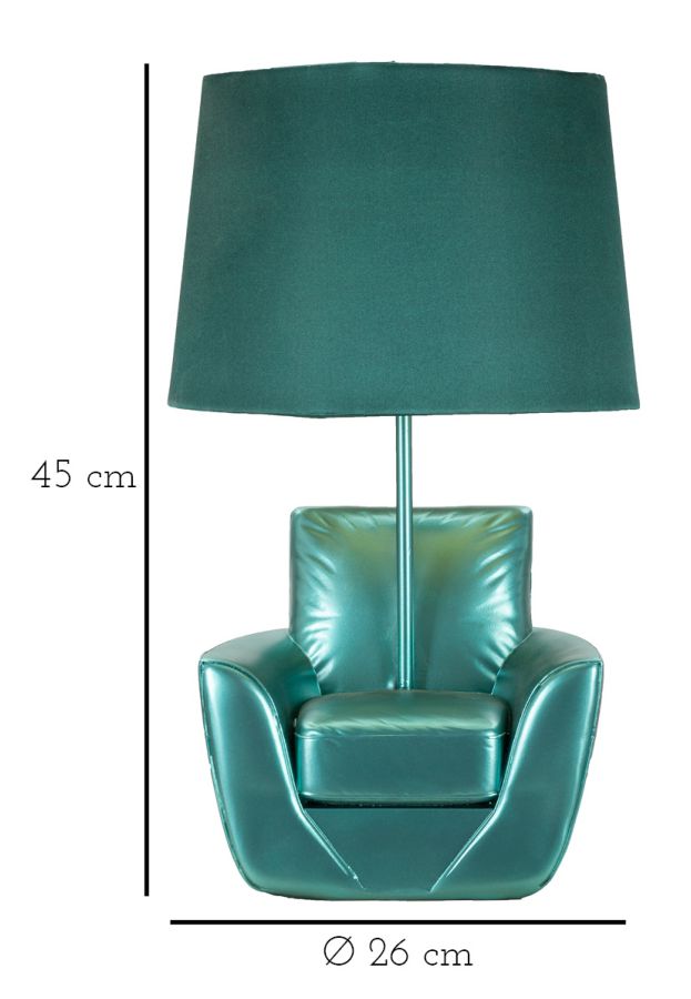 Vintage Nachttischlampe Türkis Ø 26x43 cm