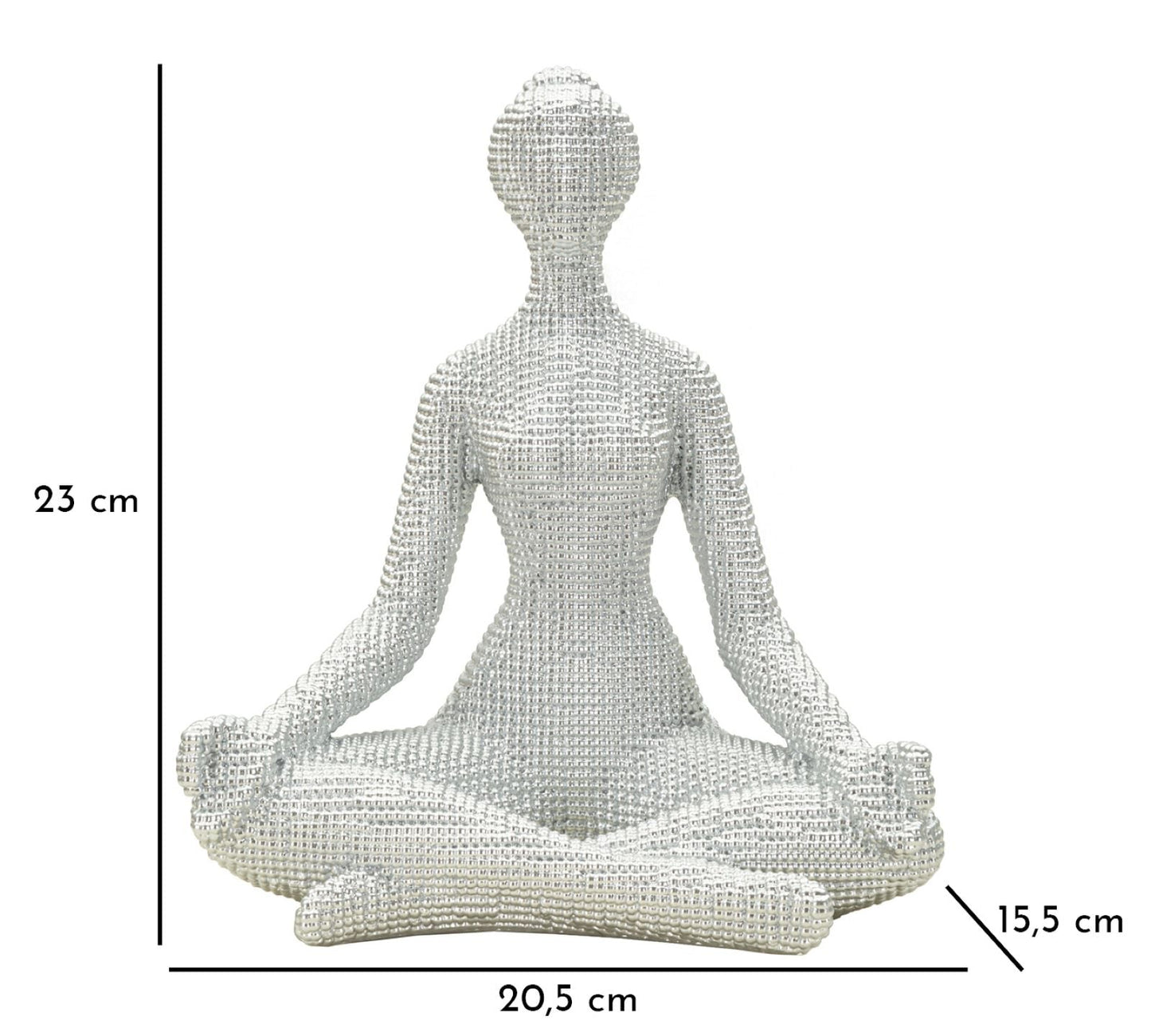 Donnina Yoga Silver CM 20,5X15,5X23 Elegante Decorazione
