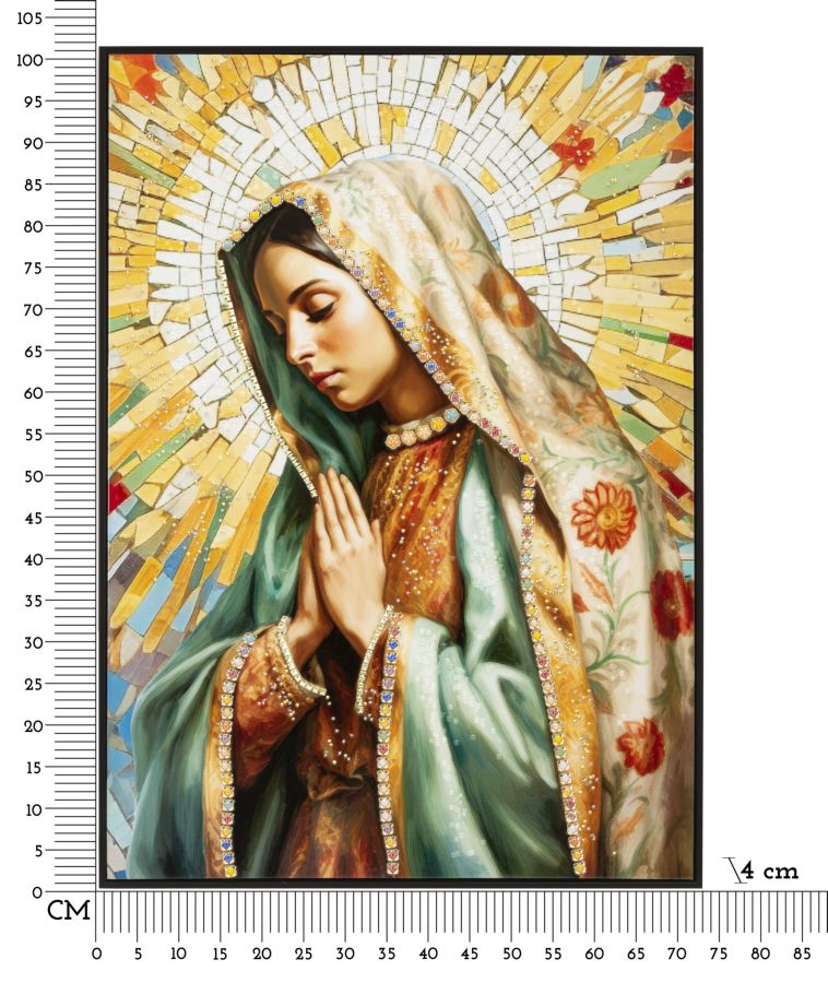 Lackiertes Leinwandbild Madonna -A- mit Rahmen 72x102