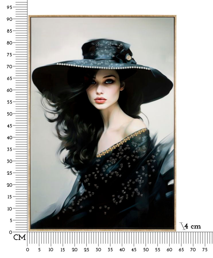 Dipinto Su Tela Laccato Dori C/Cornice -A- Eleganza 62x92