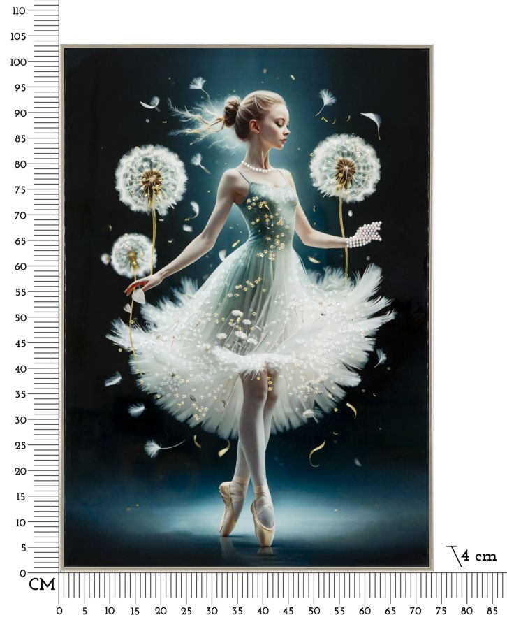 Lacquered Canvas Painting Dancing with Frame A 72X4X102