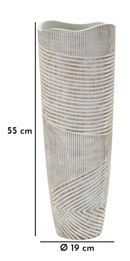 Vaso Resina Woody Cm Ø 19X55 Design Elegante e Versatile