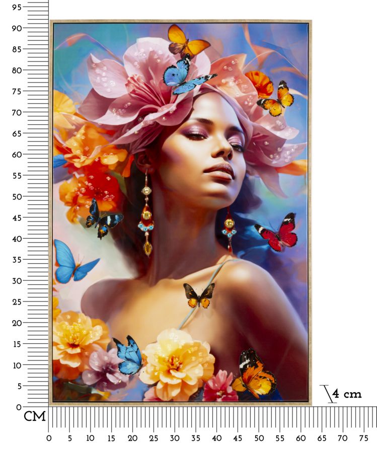 Dipinto Su Tela Laccato Marty C/Cornice B Cm 62X4X92
