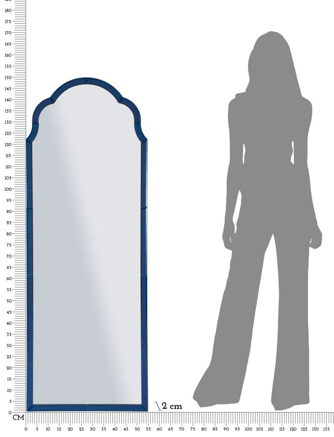 Specchio da Muro Tangeri Blu Cm 55x2x150 Elegante