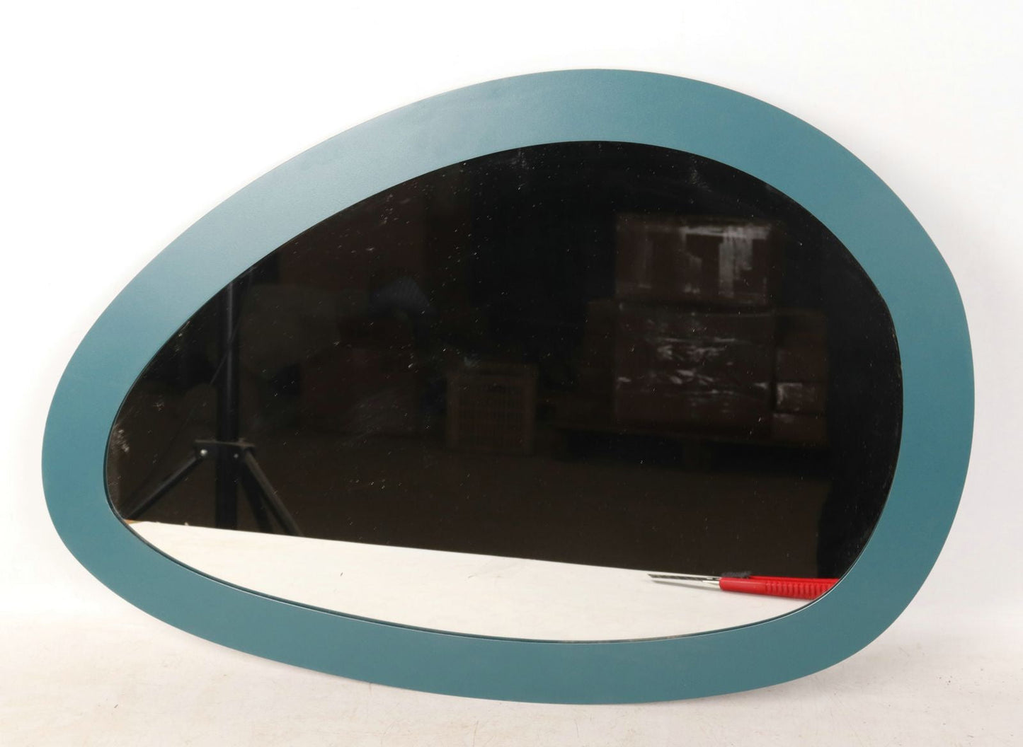 Wandspiegel Saturno Petrol 71 x 1,5 x 48 cm aus Eisen, MDF und modernem Spiegel
