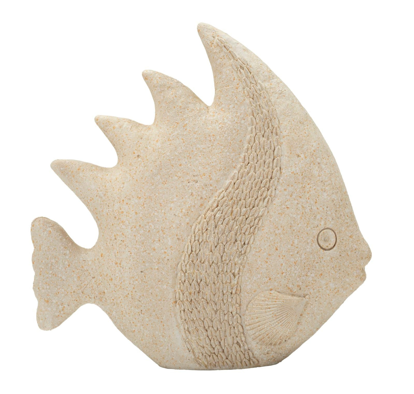 Dekorationsstatue Fisch Sand 25,3 x 8,6 x 24,5 cm Polyresin