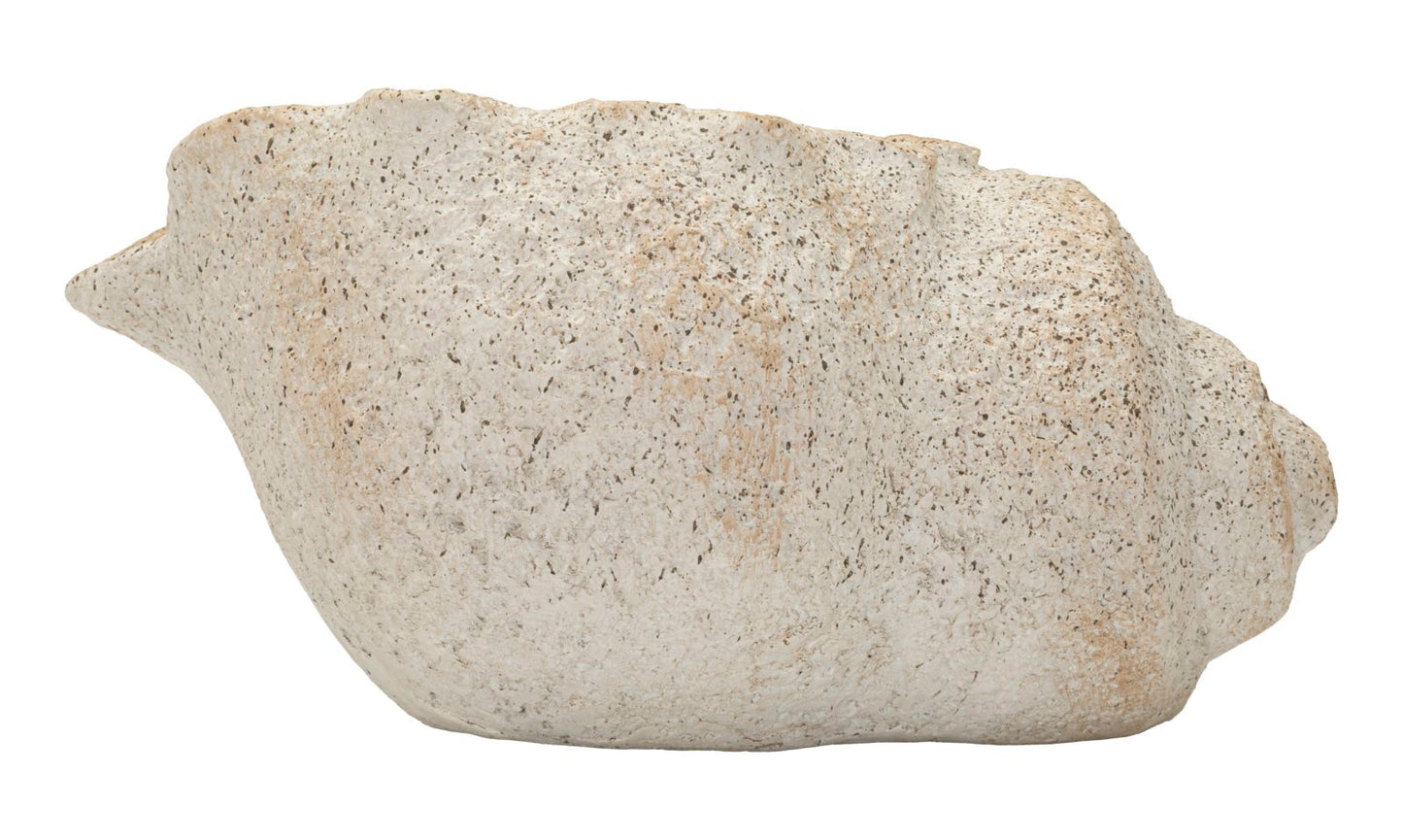 Vaso A Forma Di Conchiglia Sabbia Irregolare E Materico Per Interni Ed Esterni, Misure 35x23x18 Cm, Apertura 17 Cm