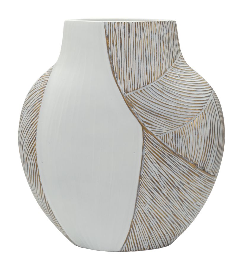 Polyresin-Vase Ho Chi Minh 35x13,5x37,5 cm Öffnung 16x6 Für moderne Innenräume