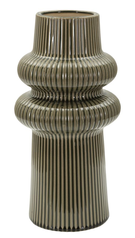 Keramikvase Harmony, Durchmesser 18 cm, Höhe 36 cm, Öffnung 8 cm, geschwungenes zeitgenössisches Design