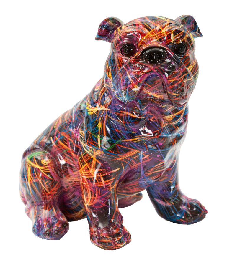 Statua decorativa bull dog psyco cm 21,5 x 15,5 x 21 polyresin
