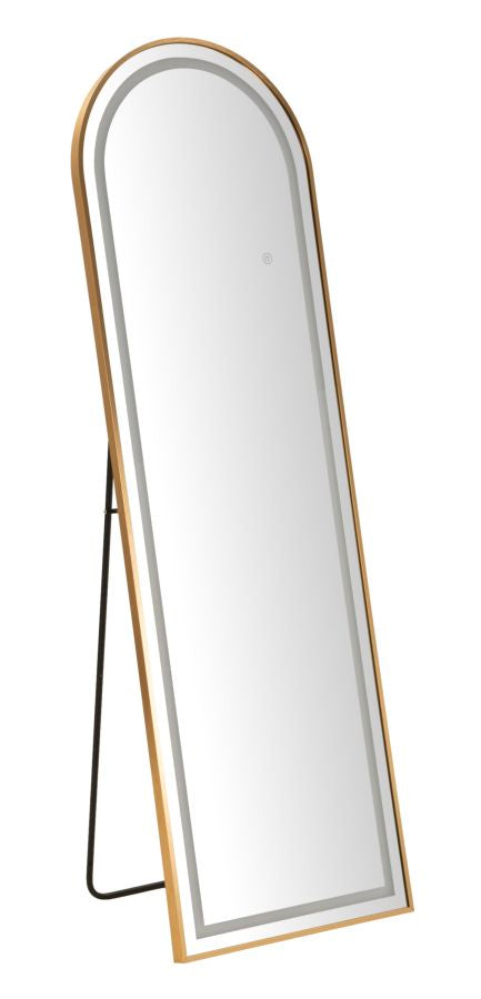 Specchio Da Terra LED Arco Dorato Cm 50x160 Con Luce Integrata E Temperatura Colore Regolabile