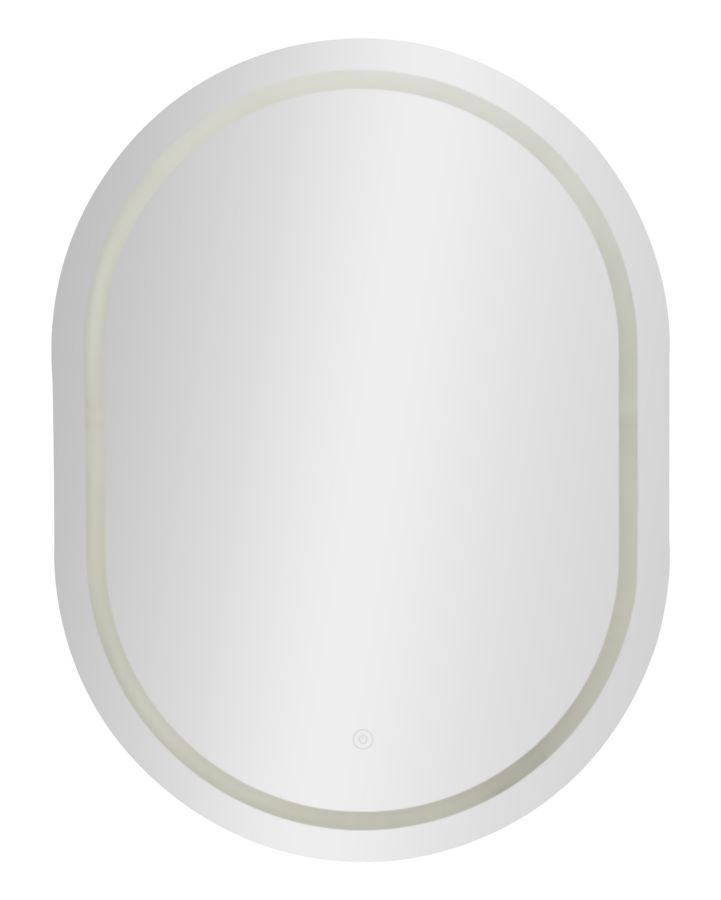 Wandspiegel LED oval 60x80 cm mit umlaufender Beleuchtung und drei Farbtemperaturen