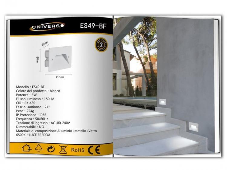 Einbaustrahler, Bodeneinbauleuchte IP65 LED 3W, Unterputzdose 503 für Treppen, Garten 6500K/Weiß