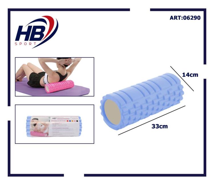 Foam Roller Rullo Massaggio 33X14Cm Cilindro Rigido Massaggiatore Yoga Pilates B