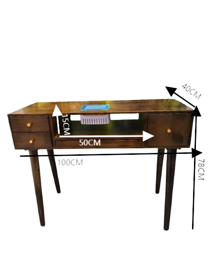 Maniküretisch aus massivem Nussbaumholz mit integriertem Absaugsystem 100*78*40 – Eleganz und Funktionalität.