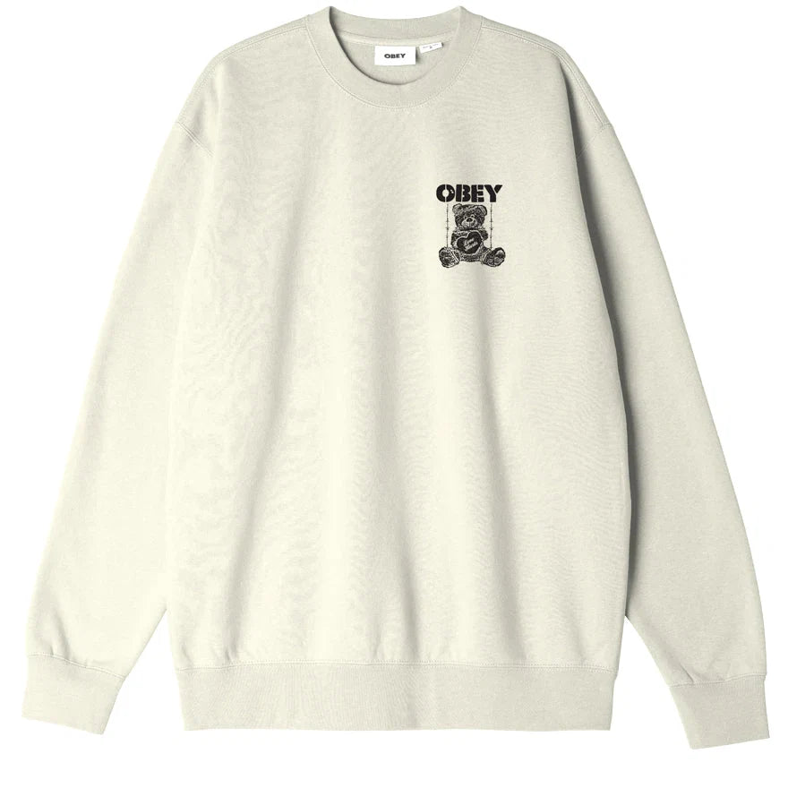Obey Felpa girocollo da uomo L'Amore fa Male Premium 112863573 bianco naturale