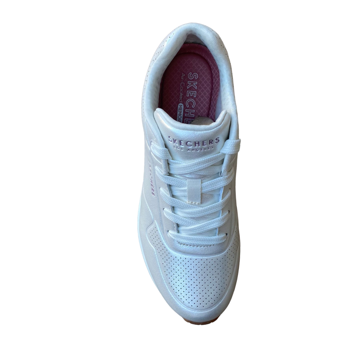 Skechers Uno Pearl Queen 155174/WHT Bianco | Sneaker Donna Perlata Skech-Air Zeppa