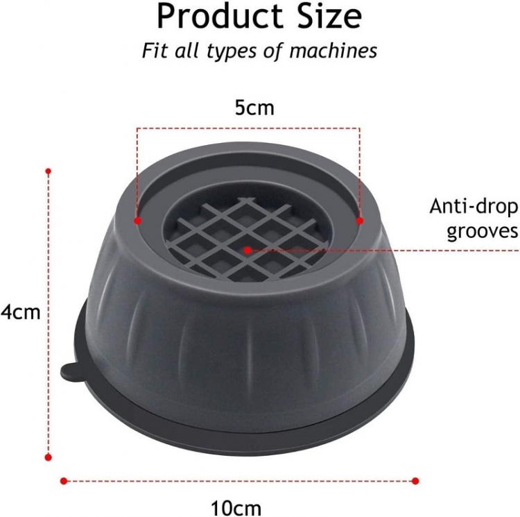 4 Piedi Lavatrice Anti Vibrazione Rumore Piedini Antiurto Asciugatrice Gomma Pad