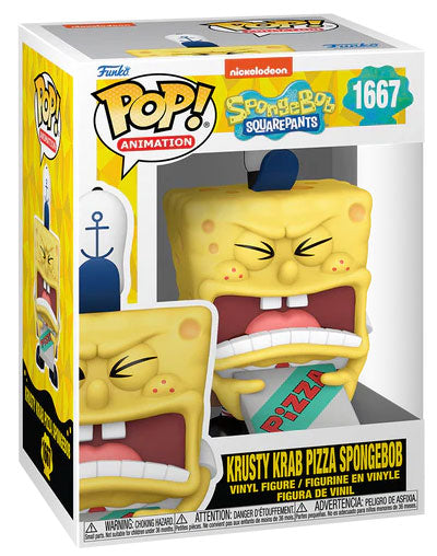 Funko Pop! Animation SpongeBob 25th (1667) SpongeBob mit Krusty Krab Pizza Figur