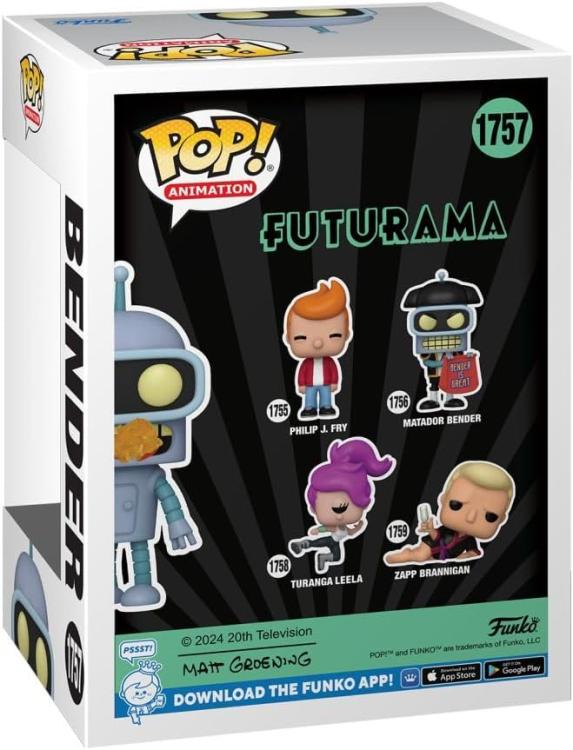 Funko Pop ! Animation Futurama (1757) Bender Vinyl Figure Chase Special Glows