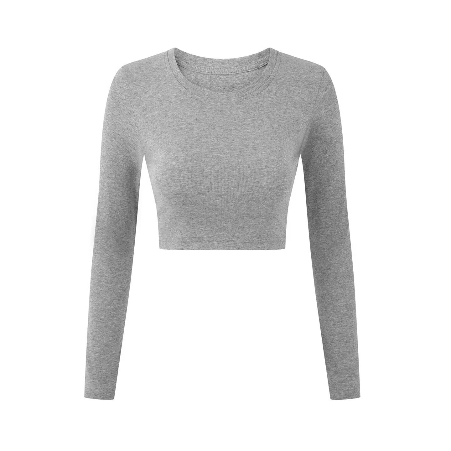 Maglietta girocollo donna con maniche lunghe